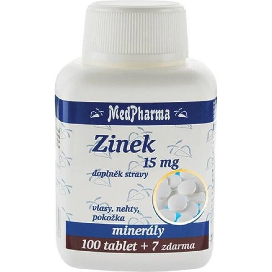 MedPharma ZINOC 25 mg Forte 1×107 tbl, (gluconate de zinc)