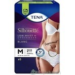 TENA Silhouette Normale Vita Bassa Blanc M 1×6 pezzi, biancheria intima per incontinenza da donna