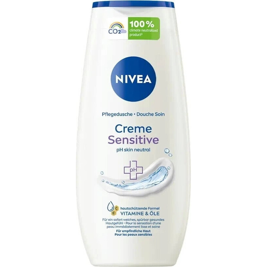 NIVEA Creme Sensitive Douchegel 250 ml 1×250 ml 1×250 ml, hydrateert de huid