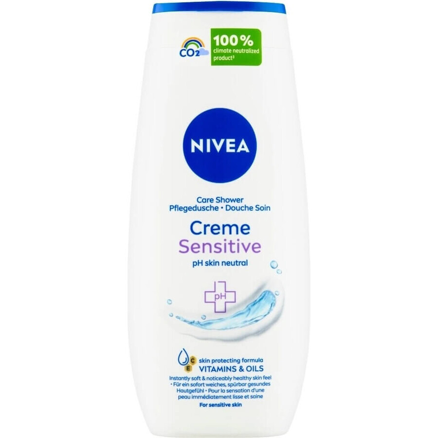 NIVEA Creme Sensitive Douchegel 250 ml 1×250 ml 1×250 ml, hydrateert de huid