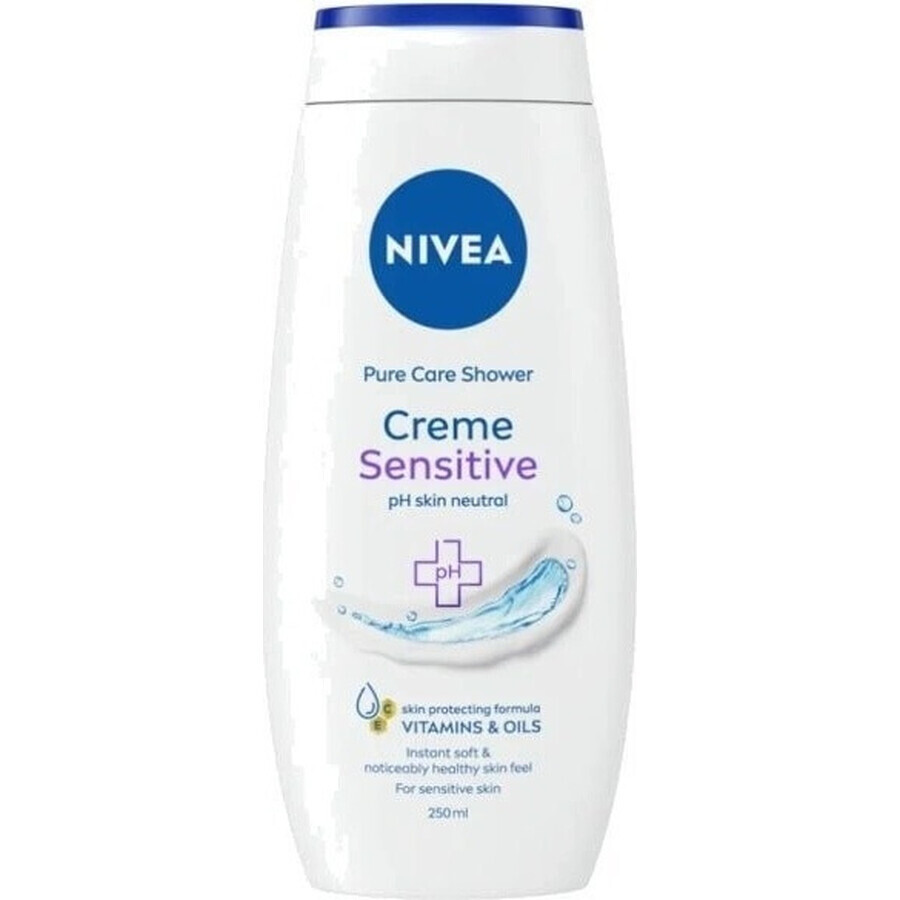 NIVEA Creme Sensitive Douchegel 250 ml 1×250 ml 1×250 ml, hydrateert de huid