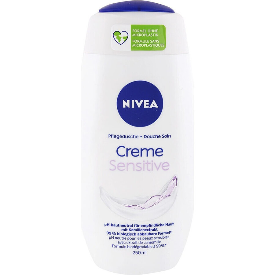 NIVEA Creme Sensitive Douchegel 250 ml 1×250 ml 1×250 ml, hydrateert de huid