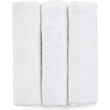 PETITE&MARS Bamboo Muslin Nappy Set 3pcs Moussy Total White, 68 x 68 cm 1×3 pcs, nappy set