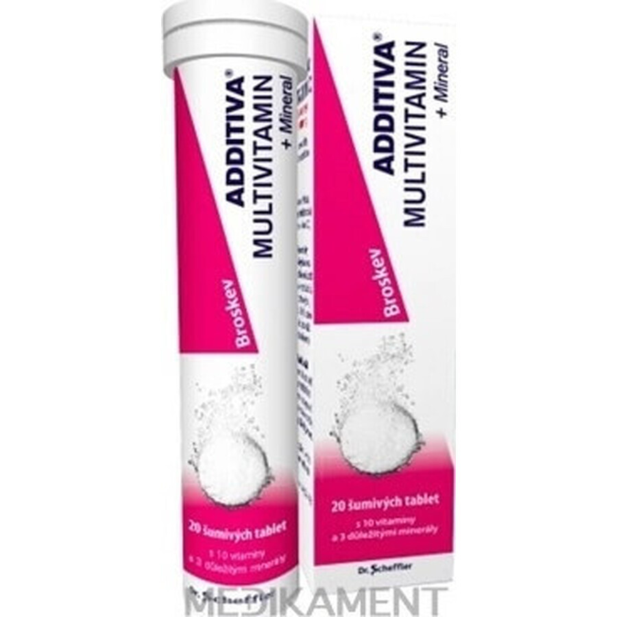 ADDITIVA MULTIVITAMINE + Minéral, Peach 1×20 tbl