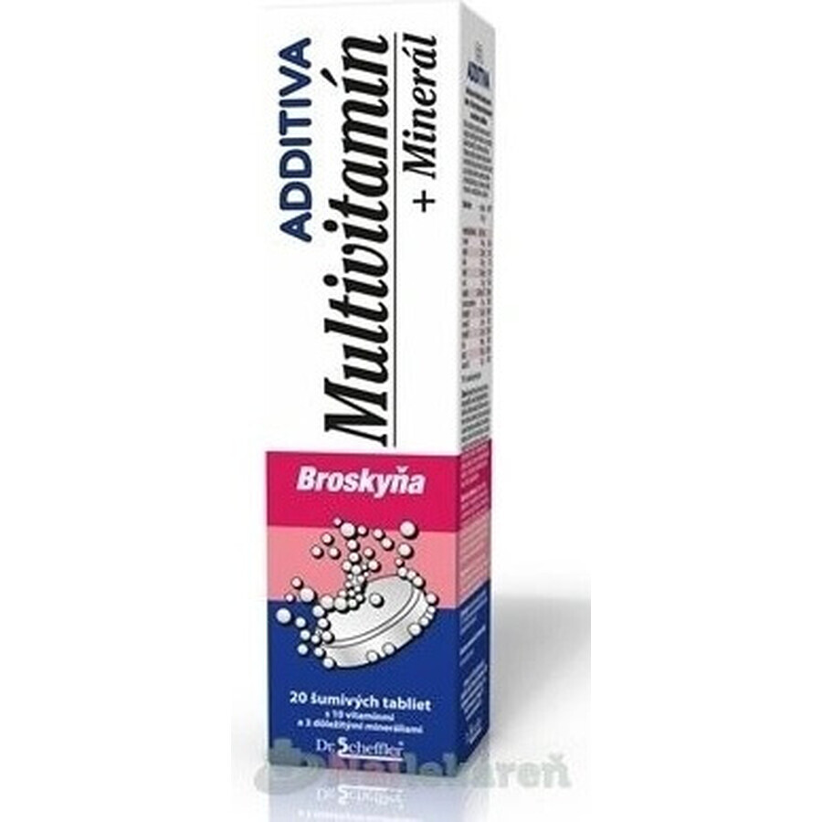 ADDITIVA MULTIVITAMINE + Minéral, Peach 1×20 tbl