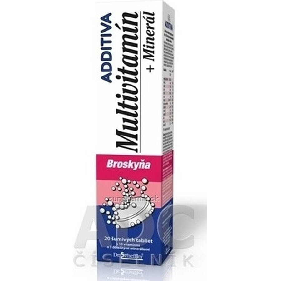 ADDITIVA MULTIVITAMINE + Minéral, Peach 1×20 tbl