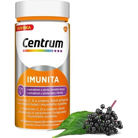 Centrum Immunity cu extract de soc negru 1x60 cps, multivitamine cu vitamina C și D pentru întărirea imunității