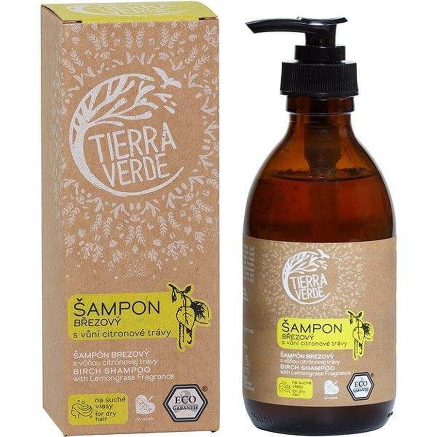 Tierra Verde Shp Shp Brezovy Vona Citron Grass 1×230 ml, shampooing revitalisant pour cheveux secs