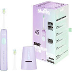 Vitammy Smils Brosse à dents sonique avec programme de nettoyage pour appareils dentaires, violet 1×2 pcs, brosse à dents électrique