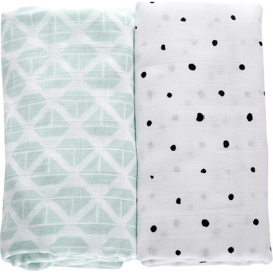 MOTHERHOOD Musselin Decke 2pcs Mint Boote 100x120cm 1×2pcs