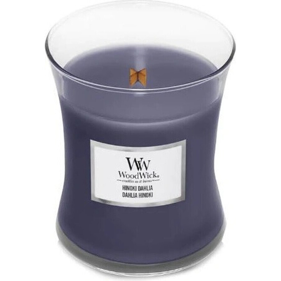 WoodWick Hinoki Hinoki Dahlia bougie moyenne 1×275 g, bougie parfumée