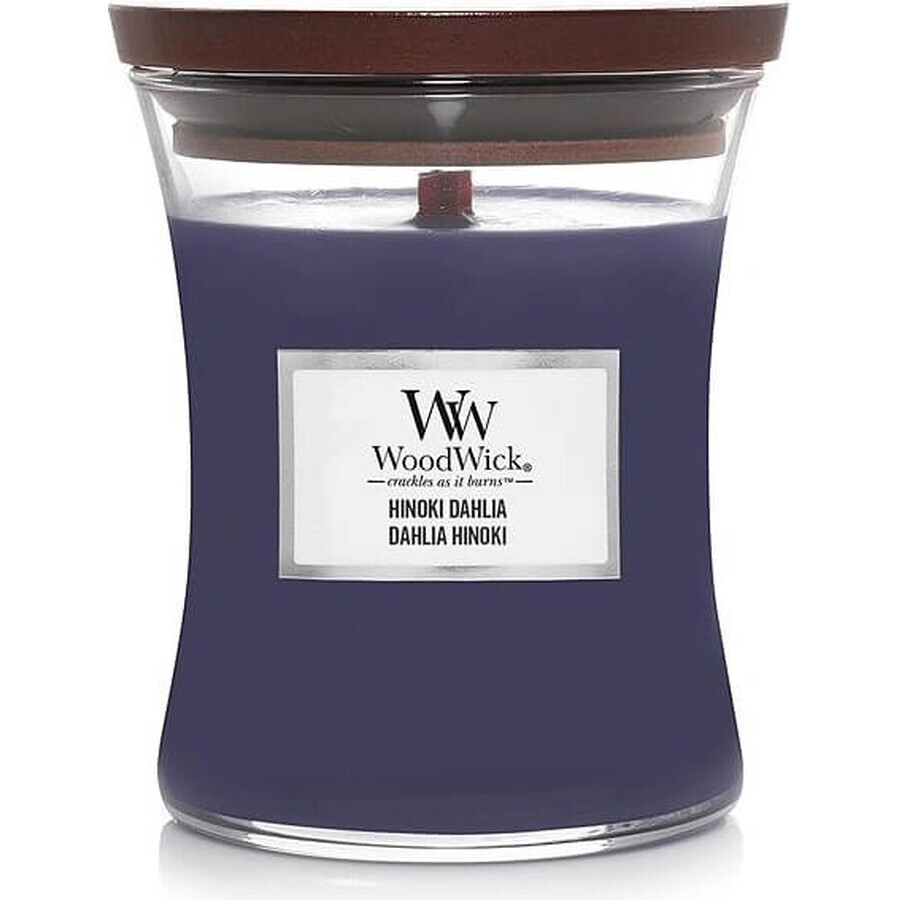 WoodWick Hinoki Hinoki Dahlia bougie moyenne 1×275 g, bougie parfumée