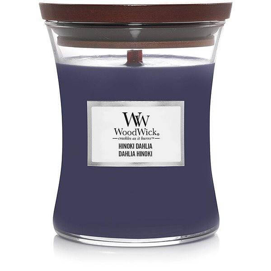 WoodWick Hinoki Hinoki Dahlia bougie moyenne 1×275 g, bougie parfumée