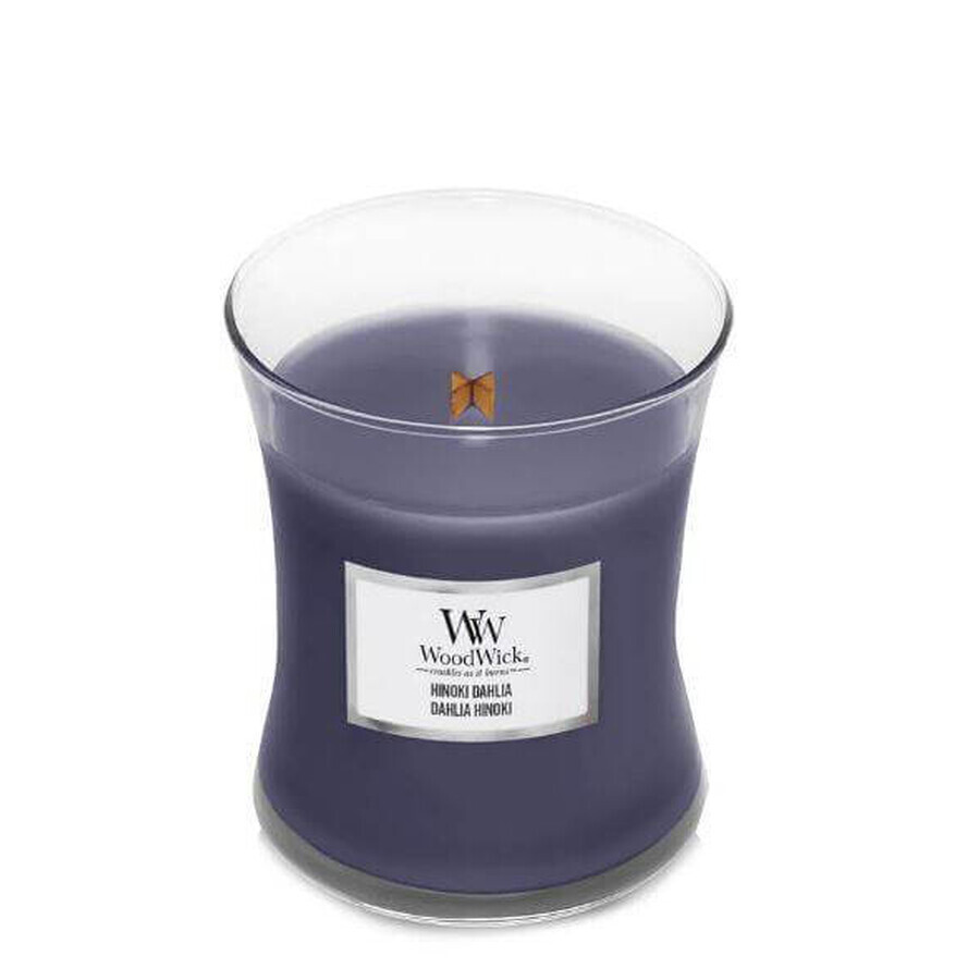 WoodWick Hinoki Hinoki Dahlia bougie moyenne 1×275 g, bougie parfumée