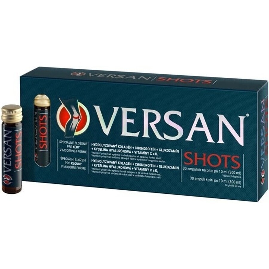 VERSAN SHOTS 30x10 ml 30×10 ml 30×10 ml 30×10 ml, supplément nutritionnel pour le système musculo-squelettique