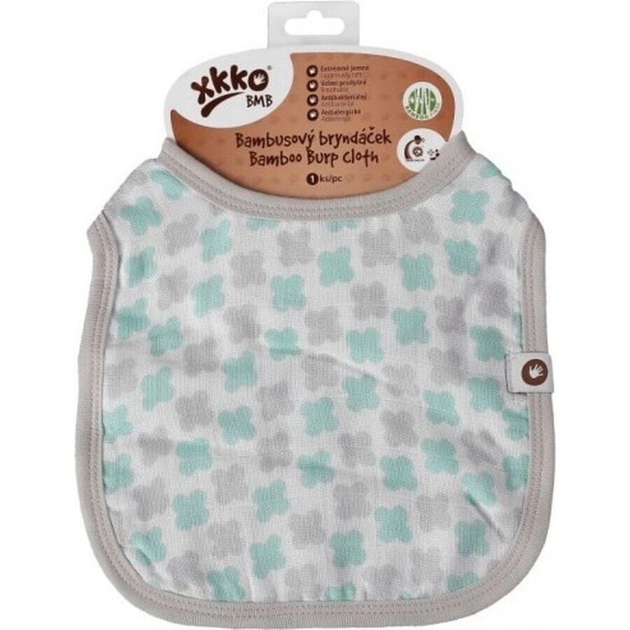 XKKO Babero de bambú Scandinavian Baby Mint Mint Cross 1×1 ud.