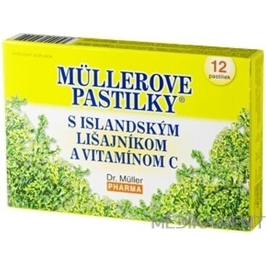 PASTILLES DE L'ÎLE DE MÜLLER. LICHEN ET VIT. C Sans sucre 1x12 pcs