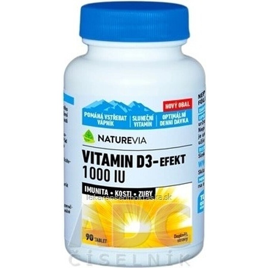 NATUREVIA VITAMINE D3 EFFECT 1000 U.I. 1×90 pcs, complément alimentaire