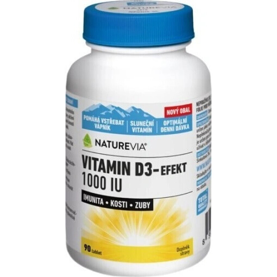 NATUREVIA VITAMINE D3 EFFECT 1000 U.I. 1×90 pcs, complément alimentaire