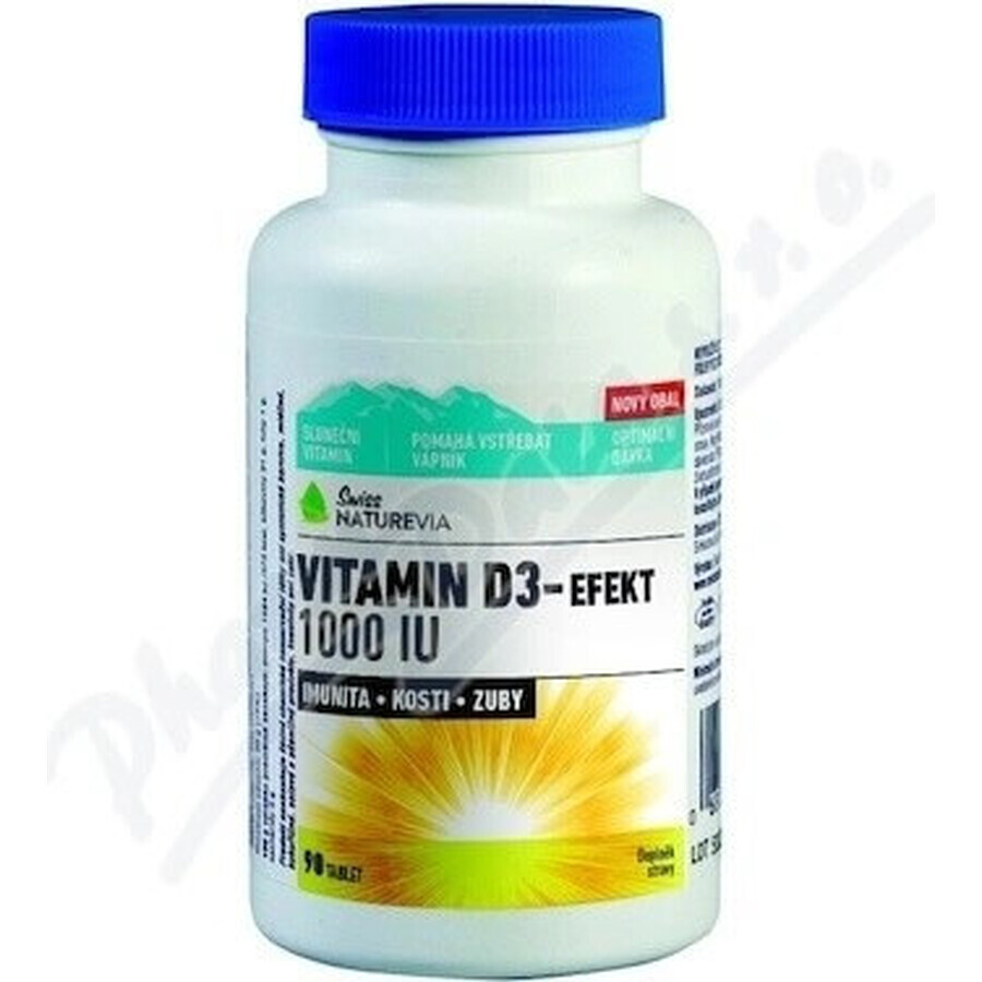 NATUREVIA VITAMINE D3 EFFECT 1000 U.I. 1×90 pcs, complément alimentaire