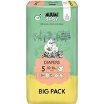 Muumi Baby 5 Maxi+ 10-16 kg, 1×132pcs paquet mensuel de couches bio, ECO Nappies