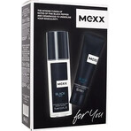 MEXX BLACK MAN desodorante 75ML + gel de ducha 50ML 1×1pc, set cosmético para hombre