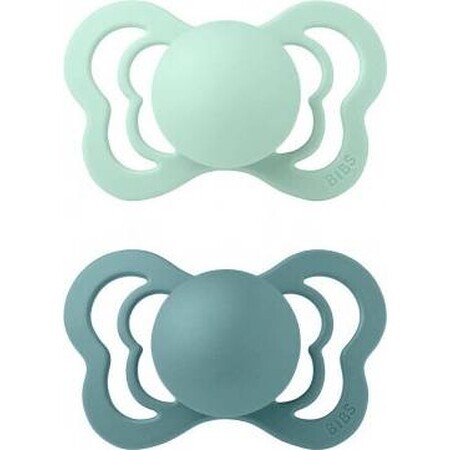 BIBS Couture chupetes ortodónticos de silicona 2 pcs 1×1 pcs - tamaño 1, northern mint / sea islander