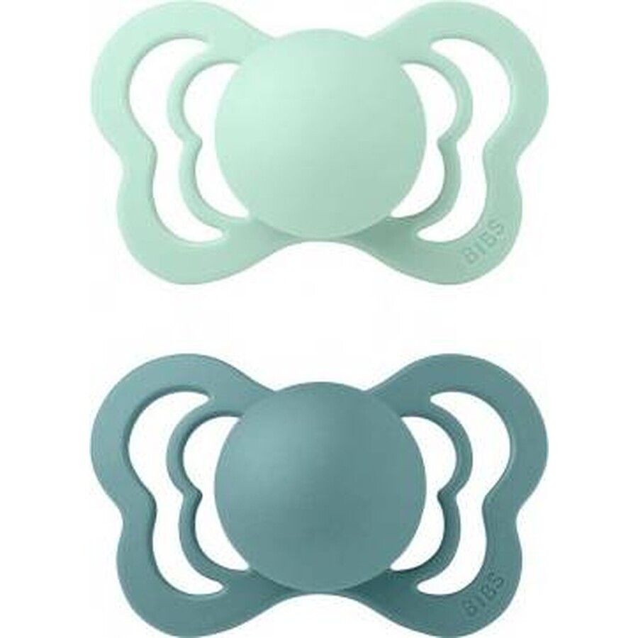 BIBS Couture chupetes ortodónticos de silicona 2 pcs 1×1 pcs - tamaño 1, northern mint / sea islander