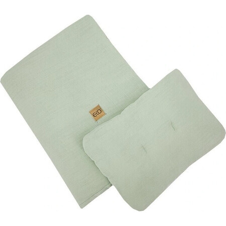 EKO 2-part muslin crib set Mint 30x40 cm, 75x100 cm