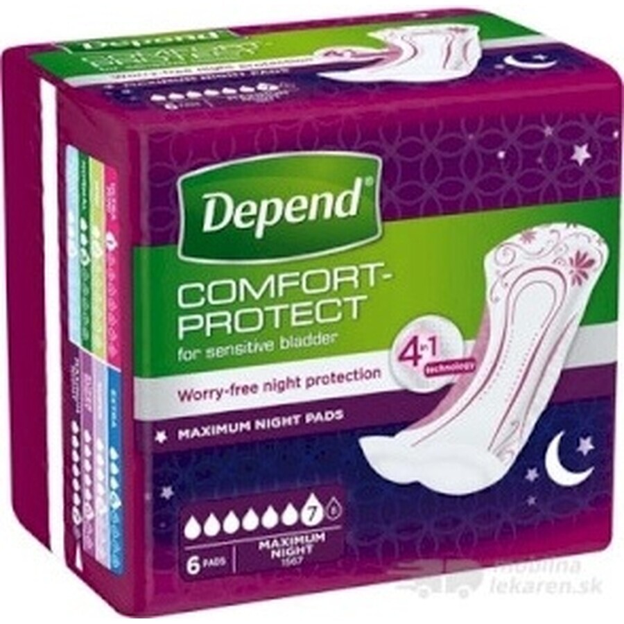 DEPEND MAXIMUM incontinentieverband voor vrouwen, 12,5x34 cm, absorptie 953 ml, 1x6 st.