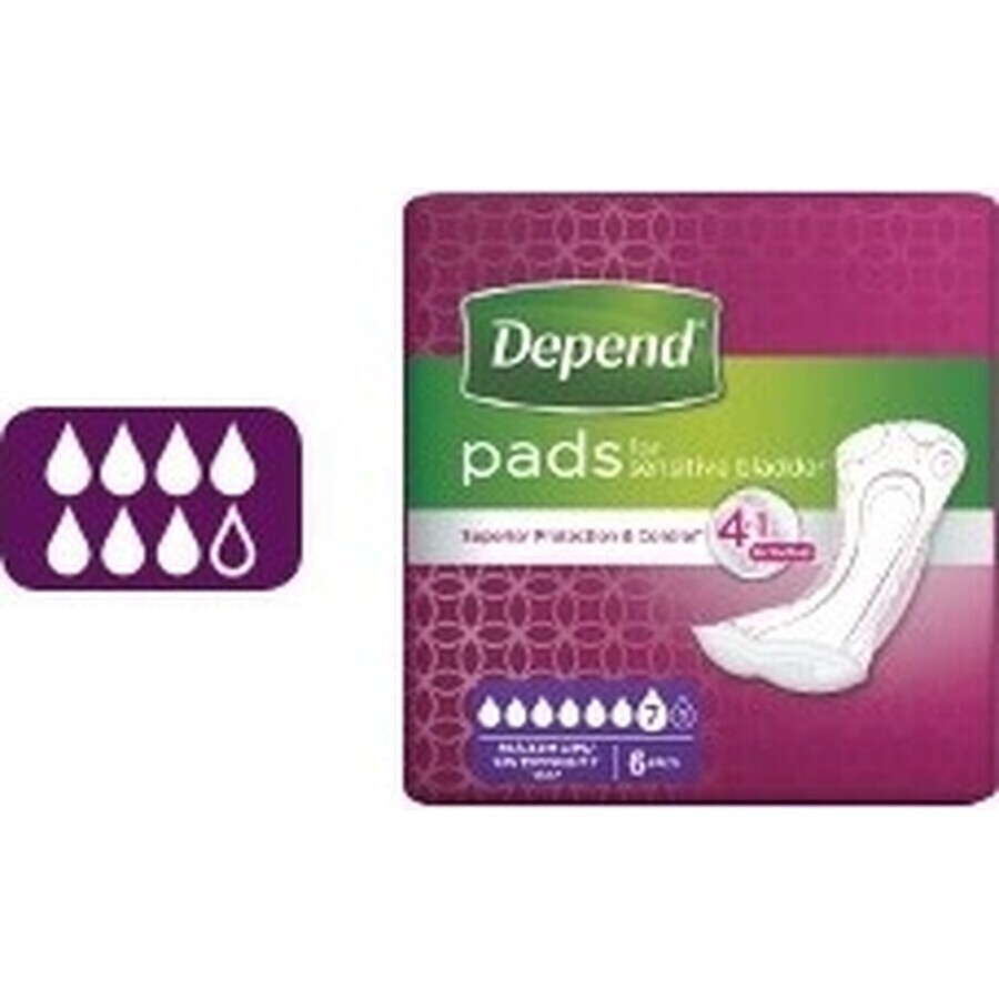 DEPEND MAXIMUM incontinentieverband voor vrouwen, 12,5x34 cm, absorptie 953 ml, 1x6 st.