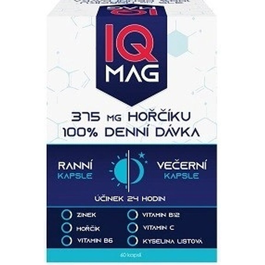 IQ MAG magnésium matin et soir 1×60 cps, complément alimentaire