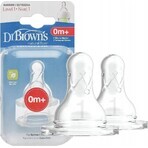 Dr.BROWN'S OPTIONS+ NIVEAU 1 1×2 stuks, smalle, siliconen spenen 0m+