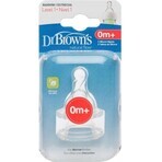 Dr.BROWN'S OPTIONS+ NIVEAU 1 1×2 stuks, smalle, siliconen spenen 0m+