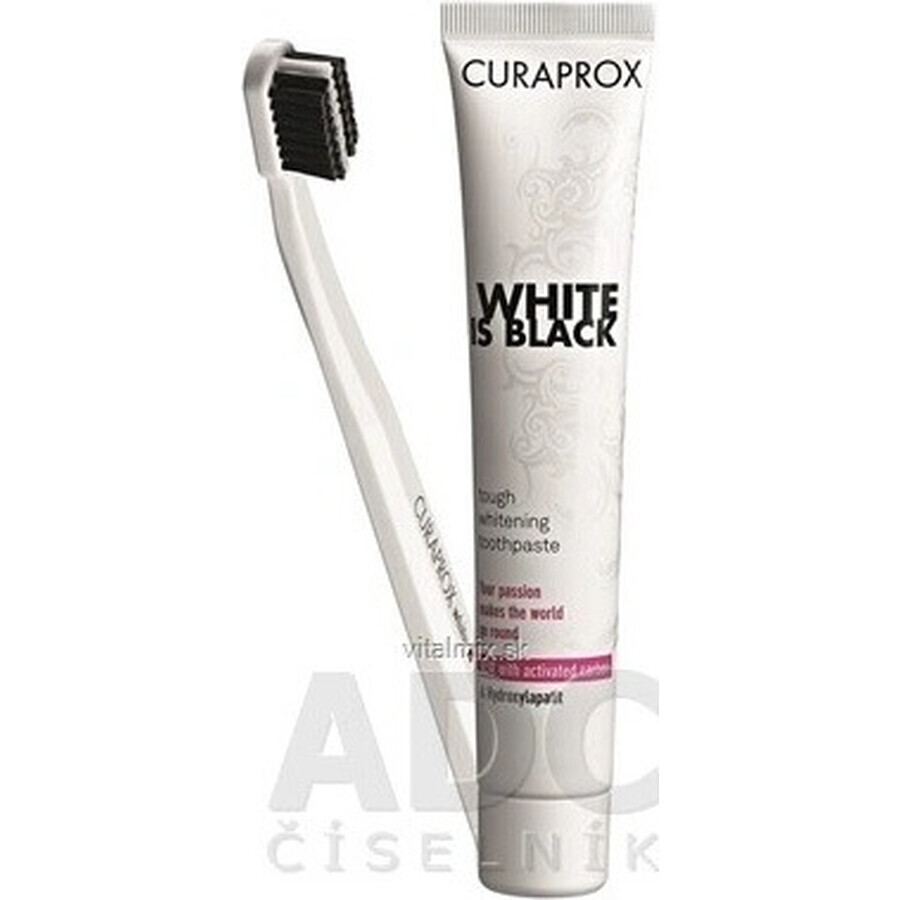 CURAPROX Black is White + CS 5460 1×1 Set, 90 ml aufhellende Zahnpasta + CS 5460 Zahnbürste