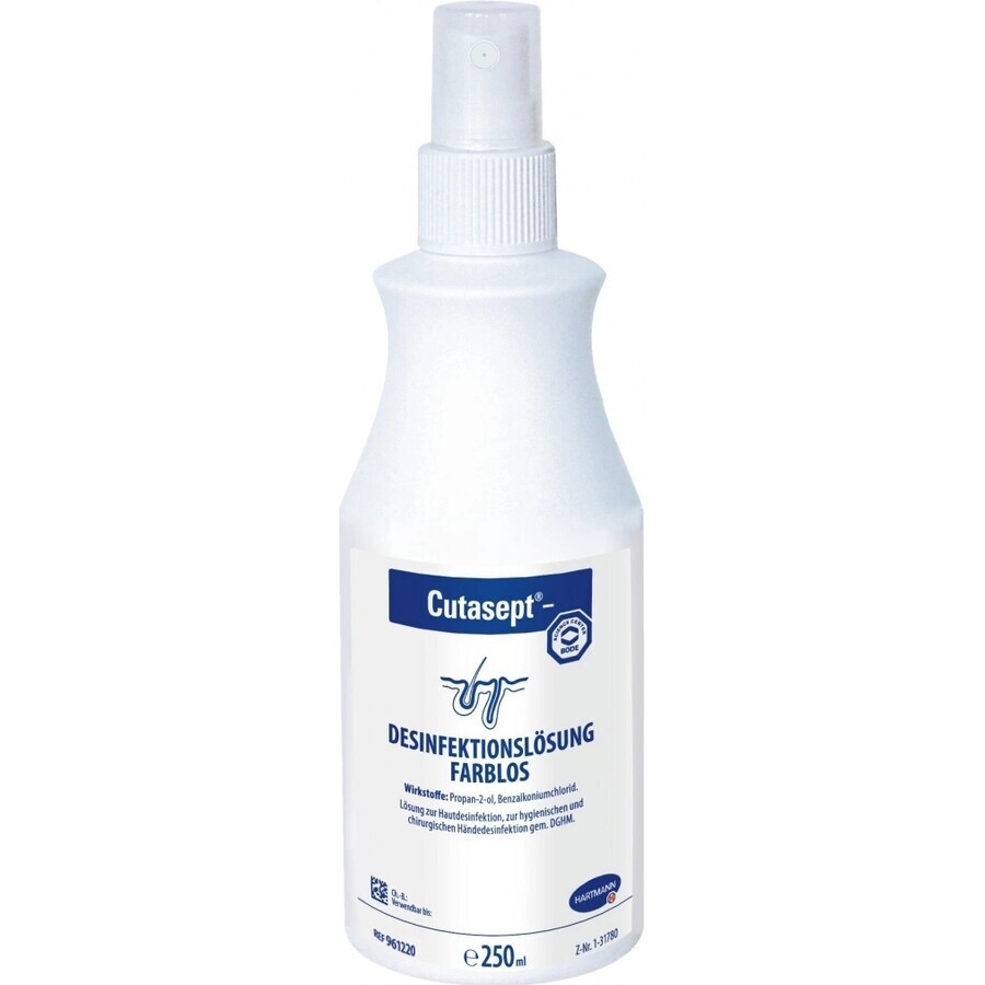 Hartmann BODE Cutasept F Spray 1×250 ml, alcohol incoloro desinfectante cutáneo