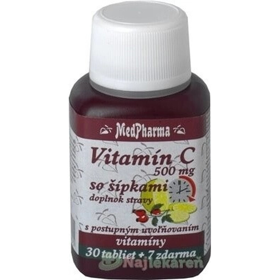 MedPharma VITAMINA C 500MG cu săgeți 1×37 tbl, eliberare treptată