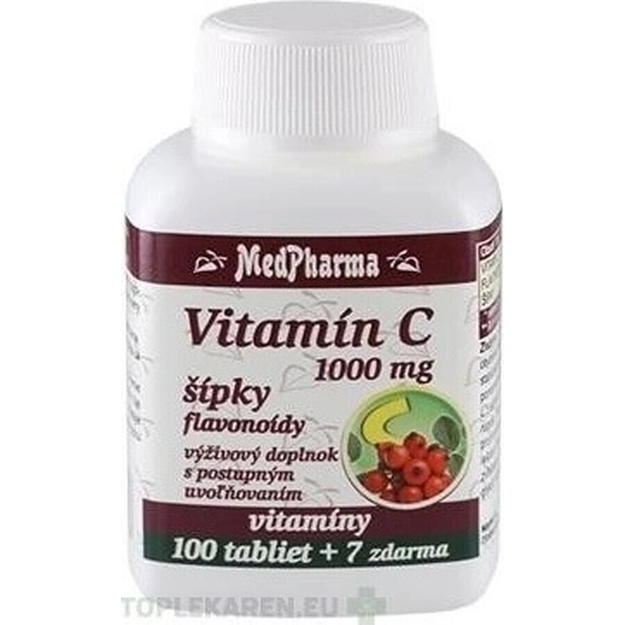 MedPharma VITAMIN C 1000 mg with rose hips 1×37 tbl, gradual release