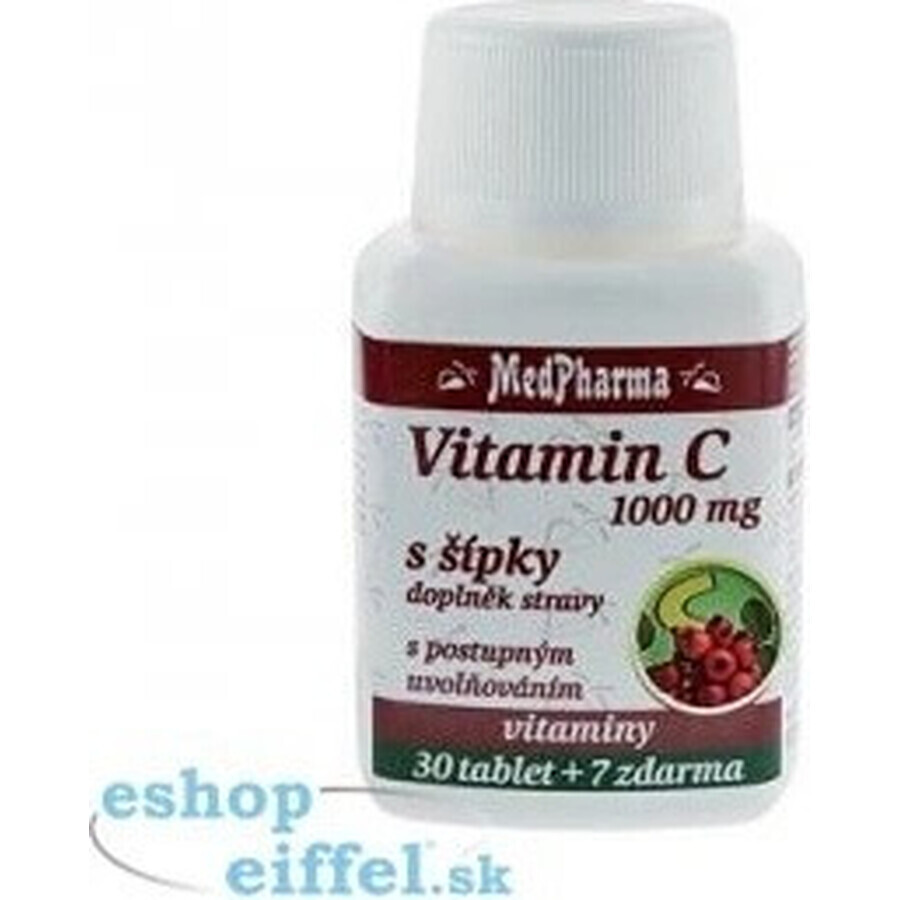 MedPharma VITAMIN C 1000 mg with rose hips 1×37 tbl, gradual release