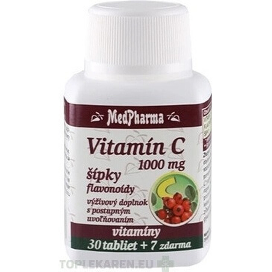 MedPharma VITAMIN C 1000 mg with rose hips 1×37 tbl, gradual release