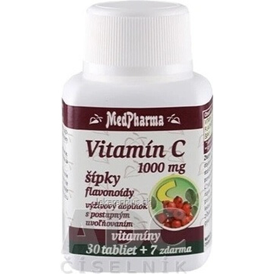 MedPharma VITAMIN C 1000 mg with rose hips 1×37 tbl, gradual release