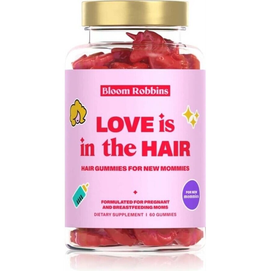 LOVE is in the HAIR - gomme capillaire pour les nouvelles mamans 1×60 pcs, supplément nutritionnel pour les mamans