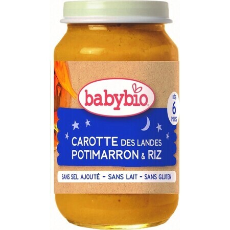 BABYBIO carotte, potiron et riz 1×200 g, snack végétal bio