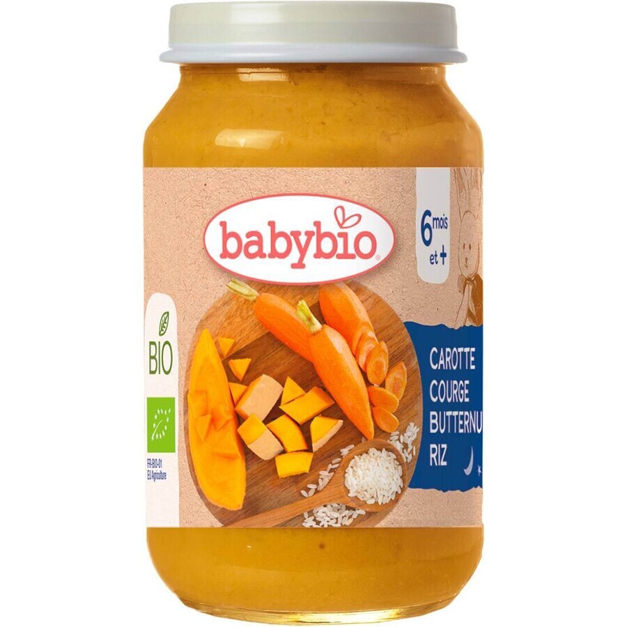 BABYBIO carotte, potiron et riz 1×200 g, snack végétal bio