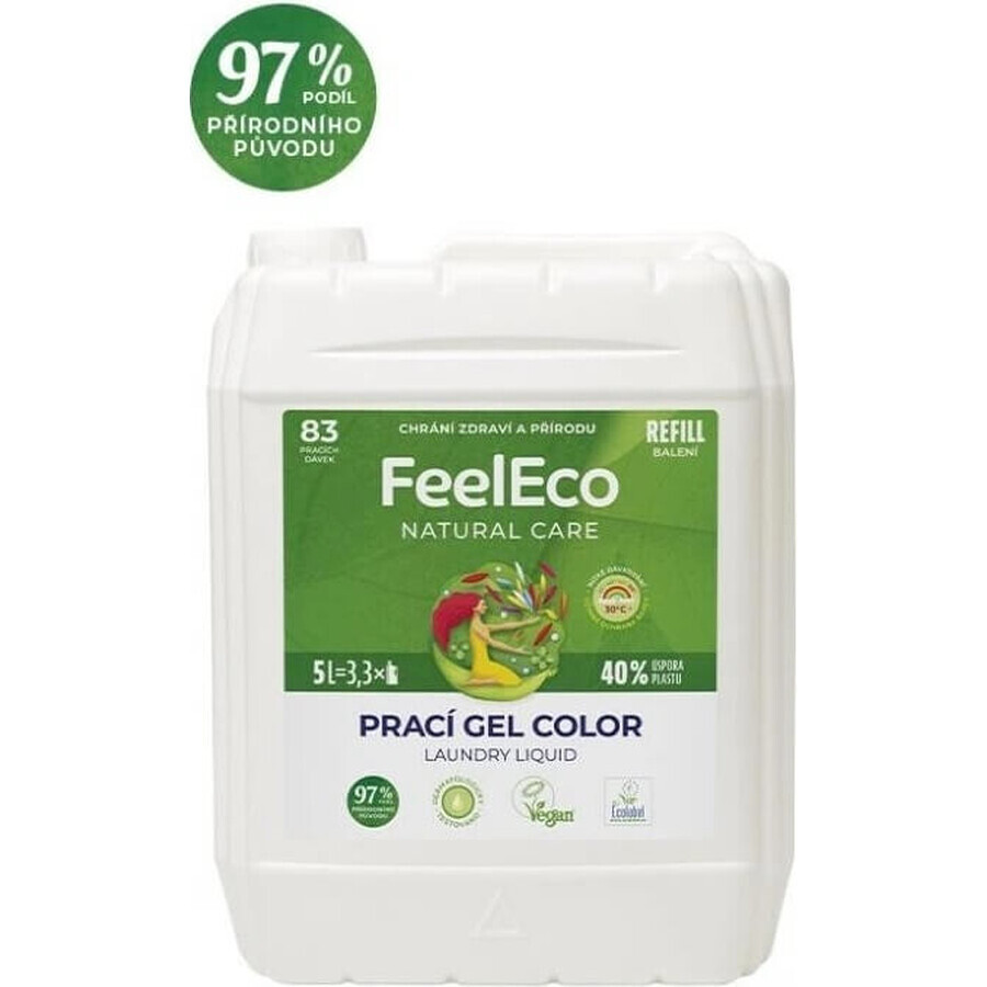 FeelEco Colour Washing Gel (83 lavages) 1×5 l, gel de lavage