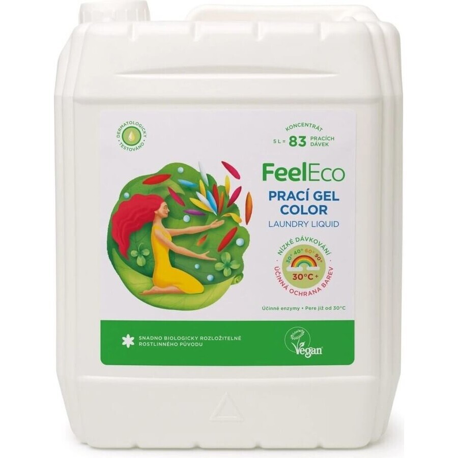 FeelEco Colour Washing Gel (83 lavages) 1×5 l, gel de lavage