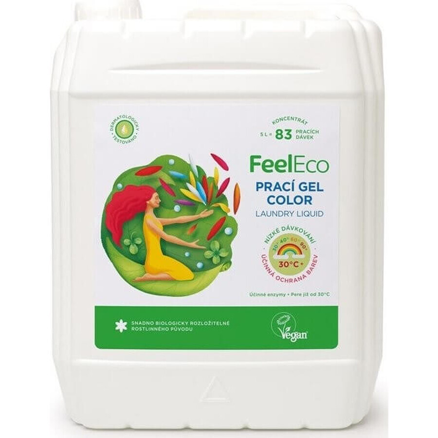 FeelEco Colour Washing Gel (83 lavages) 1×5 l, gel de lavage