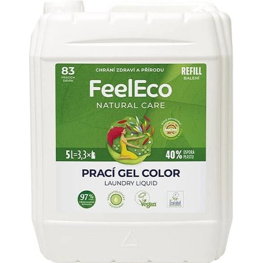 FeelEco Colour Washing Gel (83 lavages) 1×5 l, gel de lavage