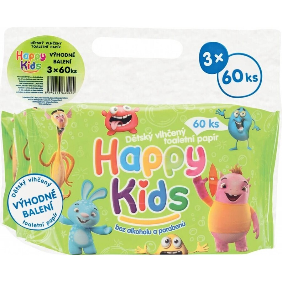 Happy Kids Kids Kids Vlhcene Tp 3x60pcs 3×60 pcs toilet paper