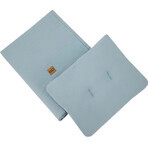 EKO 2-piece crib set muslin blue 30x40 cm, 75x100 cm